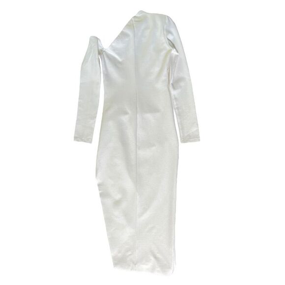 NICHOLAS Shiloh Cold Shoulder Midi Dress in Milk - Picture 7 of 12